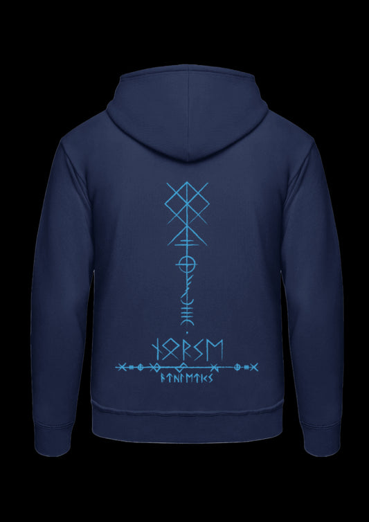 Zipped Hoodie | Odins Spear | Blauw design