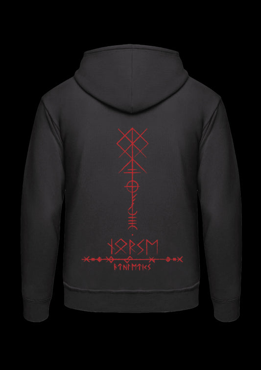 Zipped Hoodie | Odins Spear | Rood design