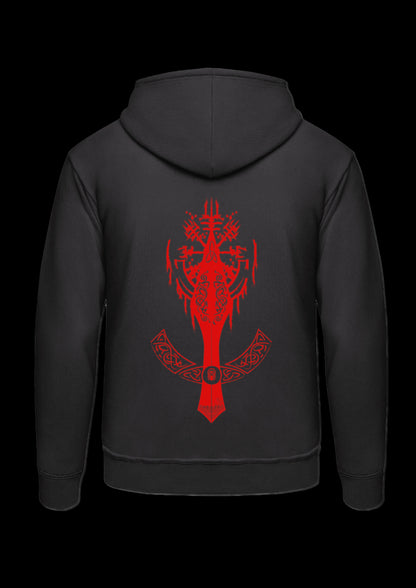 Zipped Hoodie | Odins Eye | Rood design