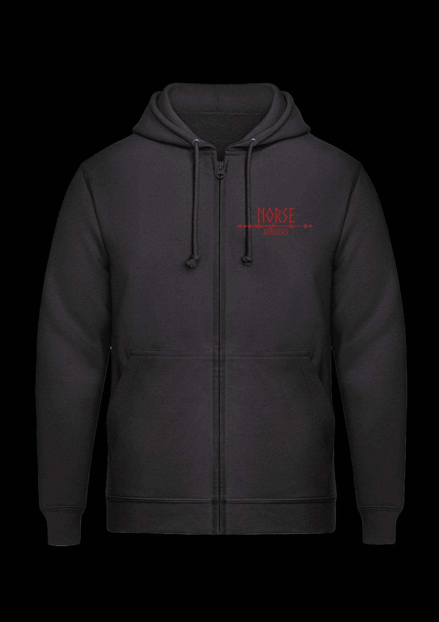 Zipped Hoodie | Odins Raven | Rood design