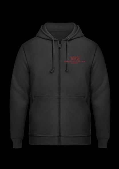 Zipped Hoodie | Odins Raven | Rood design