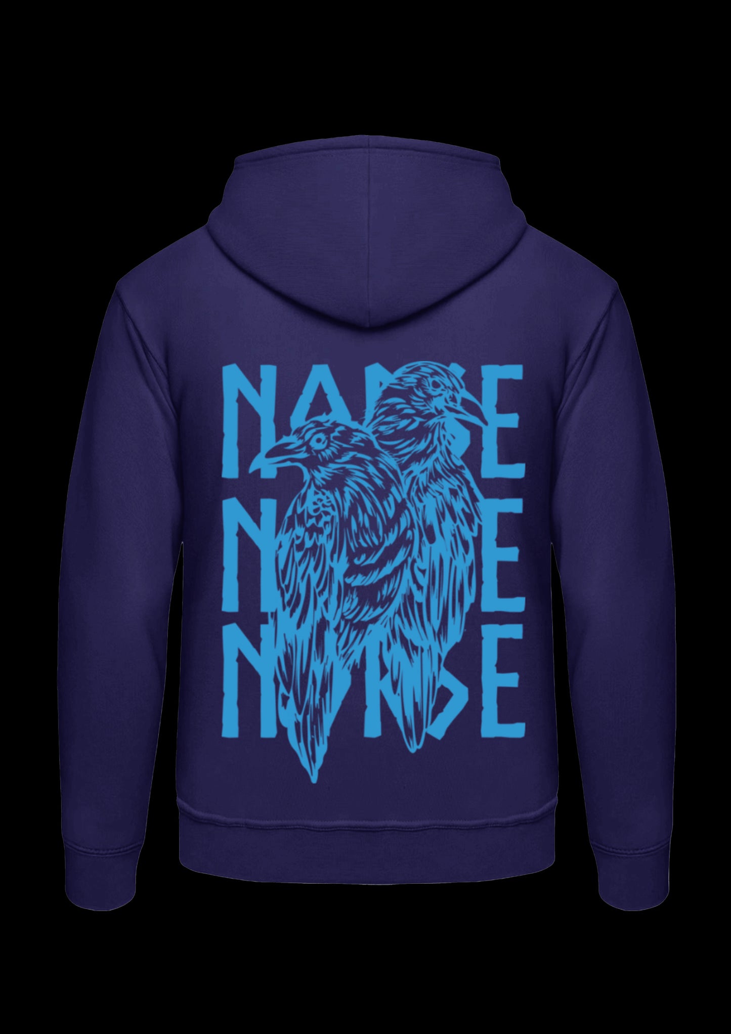 Zipped Hoodie | Odins Raven | Blauw design